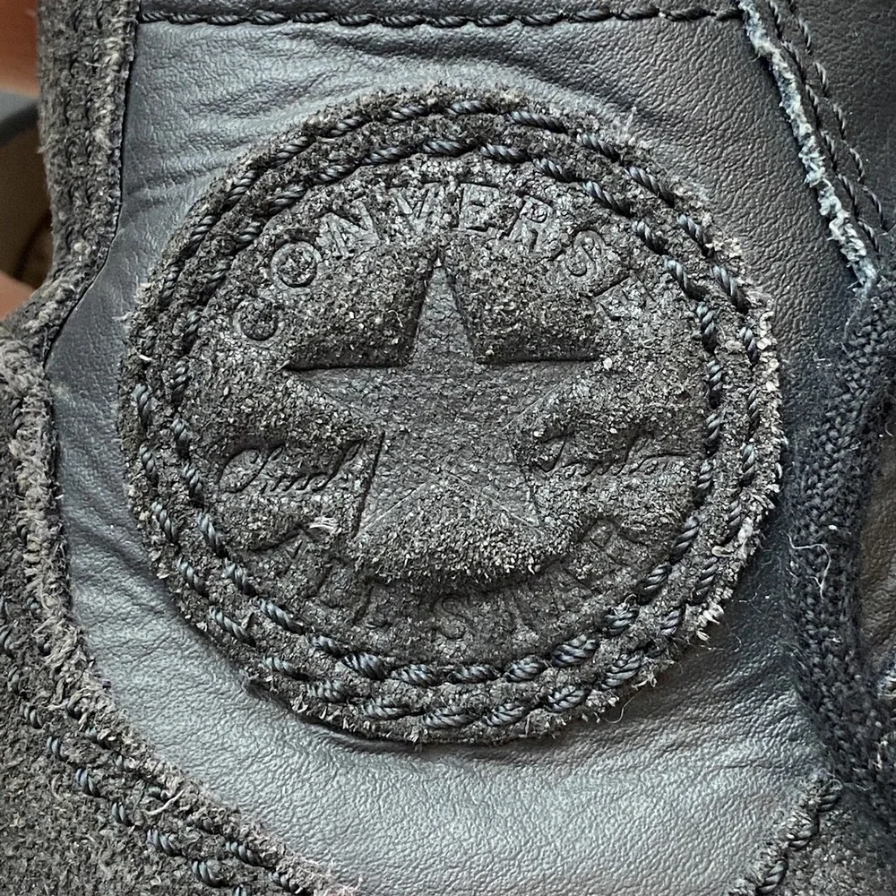 Converse All Star Leather High Top Mono‎ Sneakers Shoes Junior 12 Black D Rings